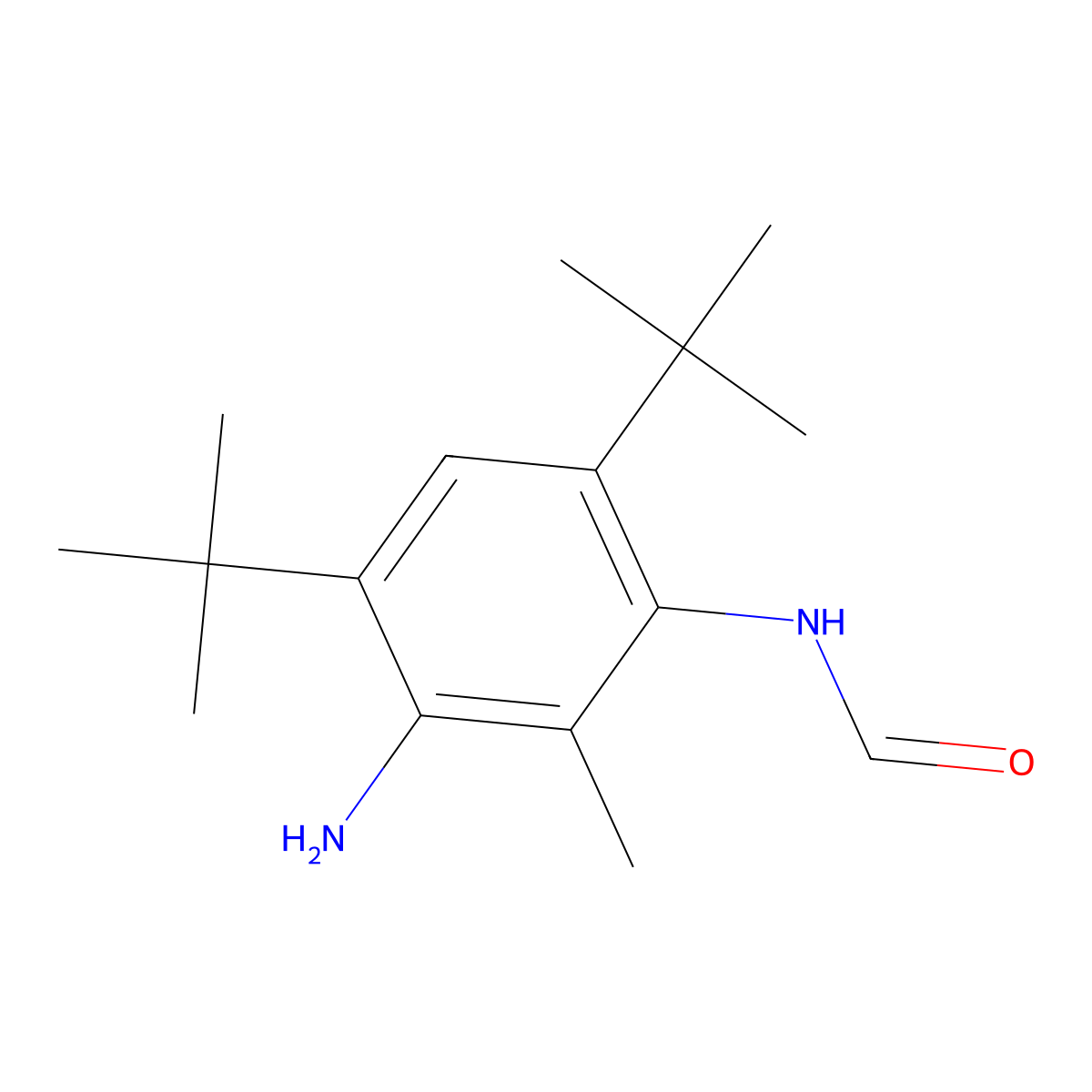 3-Amino-4,6-ditert-butyl-2-methylphenylformamide molecular structure, CAS 101427-88-7