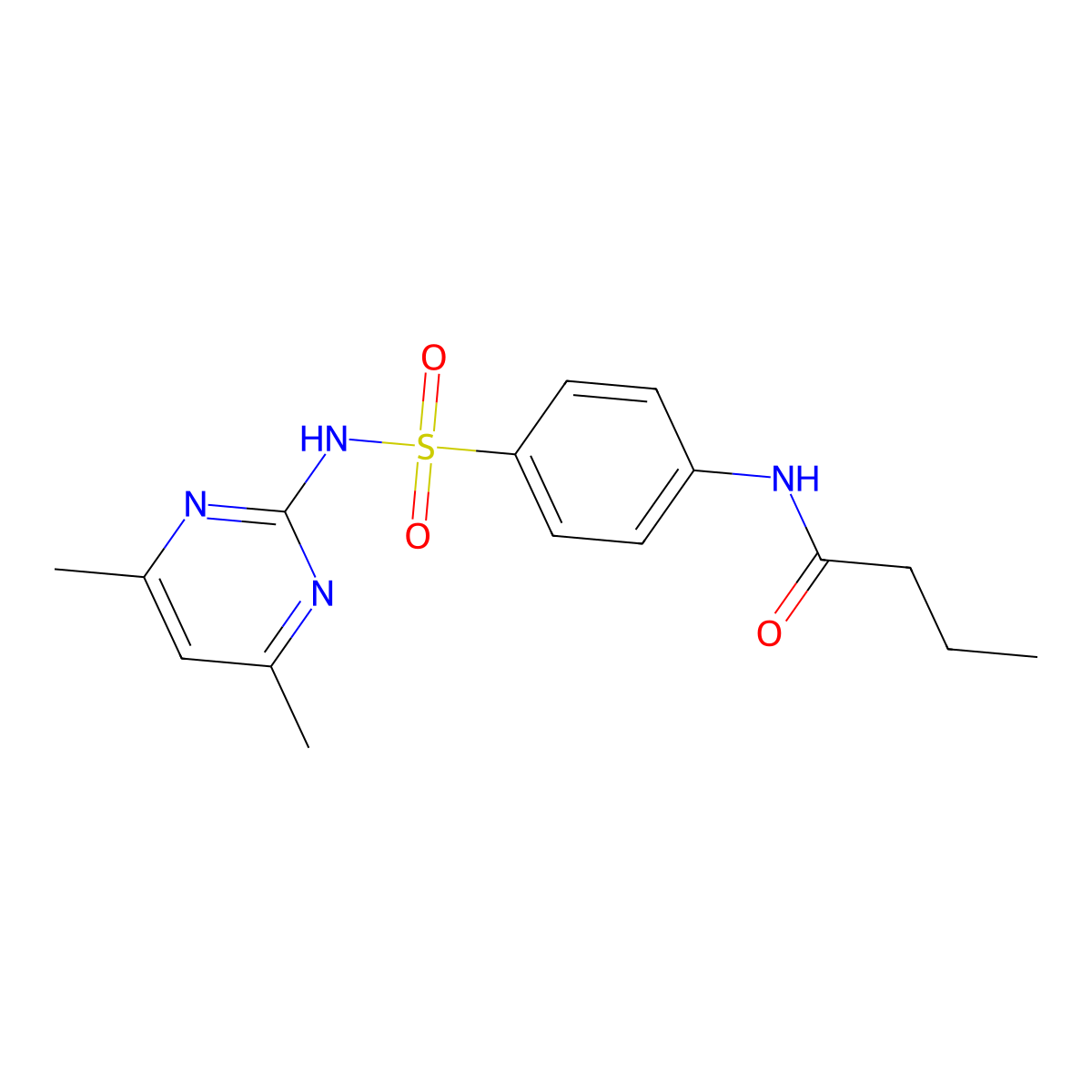 N-{4-[(4,6-dimethylpyrimidin-2-yl)sulfamoyl]phenyl}butanamide molecular structure, CAS 101428-40-4