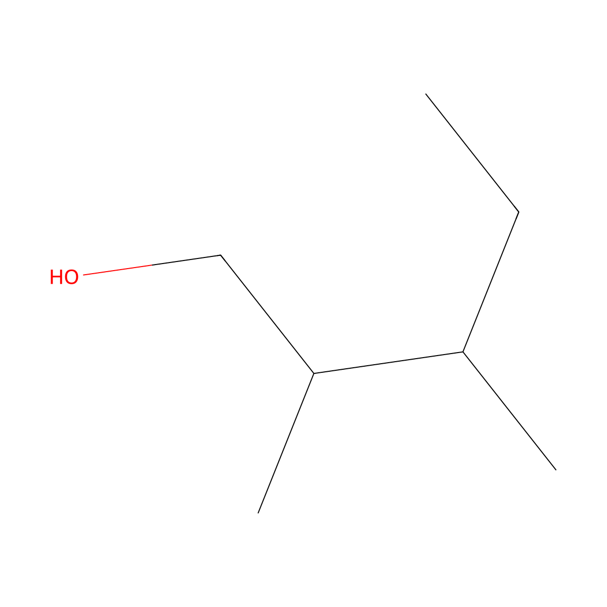 2,3-Dimethyl-1-pentanol molecular structure, CAS 10143-23-4