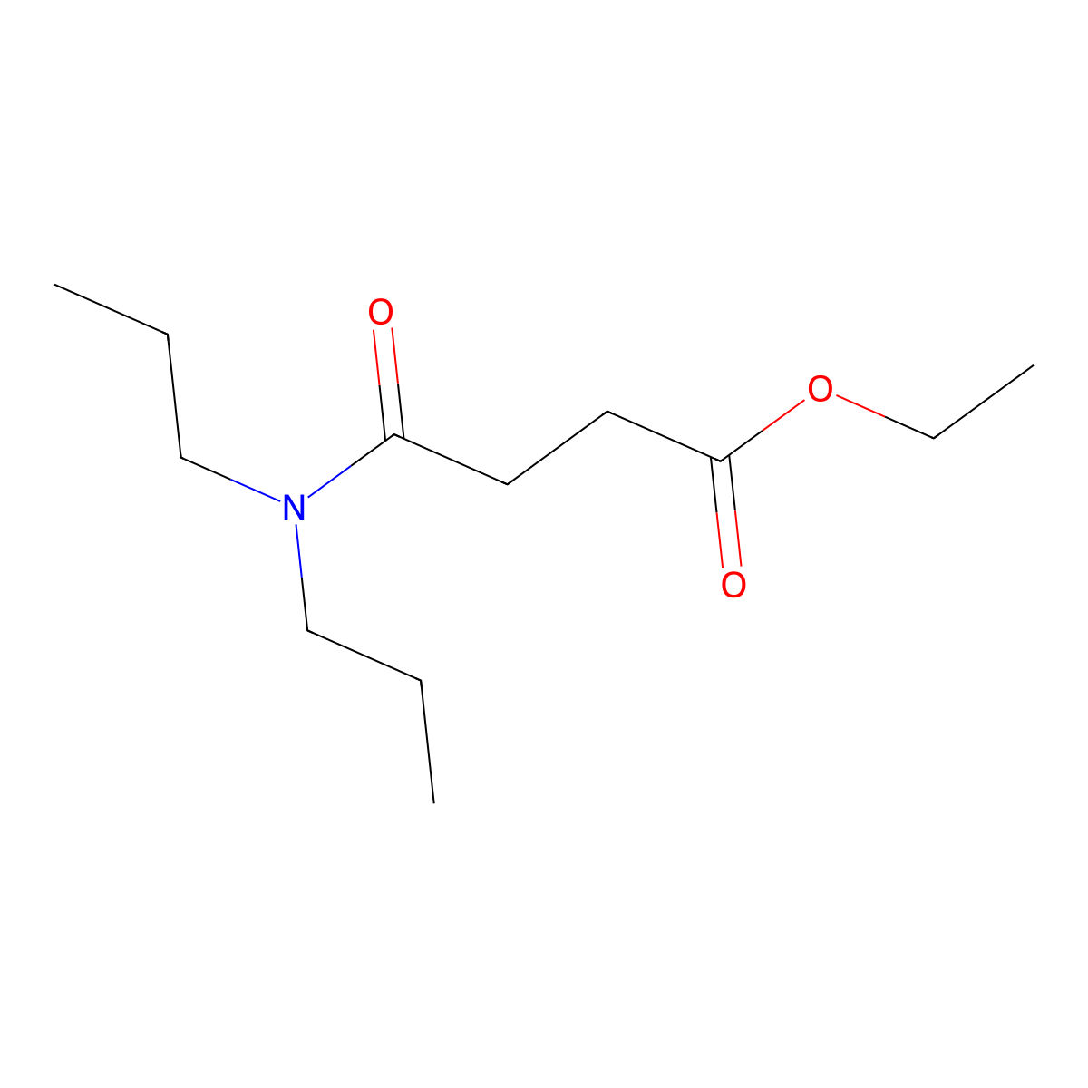 Ethyl 4-(dipropylamino)-4-oxobutanoate molecular structure, CAS 10143-31-4