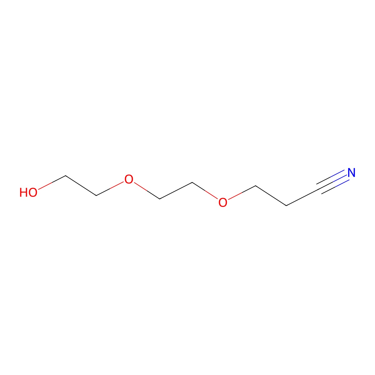 3-(2-(2-Hydroxyethoxy)ethoxy)propanenitrile molecular structure, CAS 10143-54-1