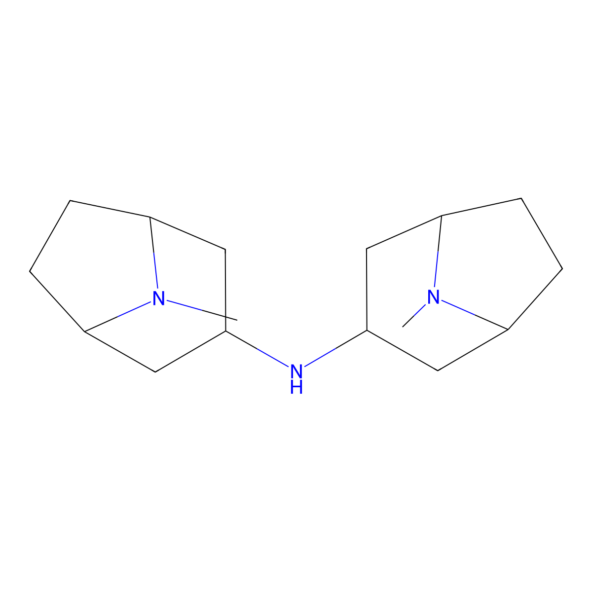 Bis-(8-methyl-8-aza-bicyclo[3.2.1]oct-3-yl)-amine molecular structure, CAS 101433-44-7