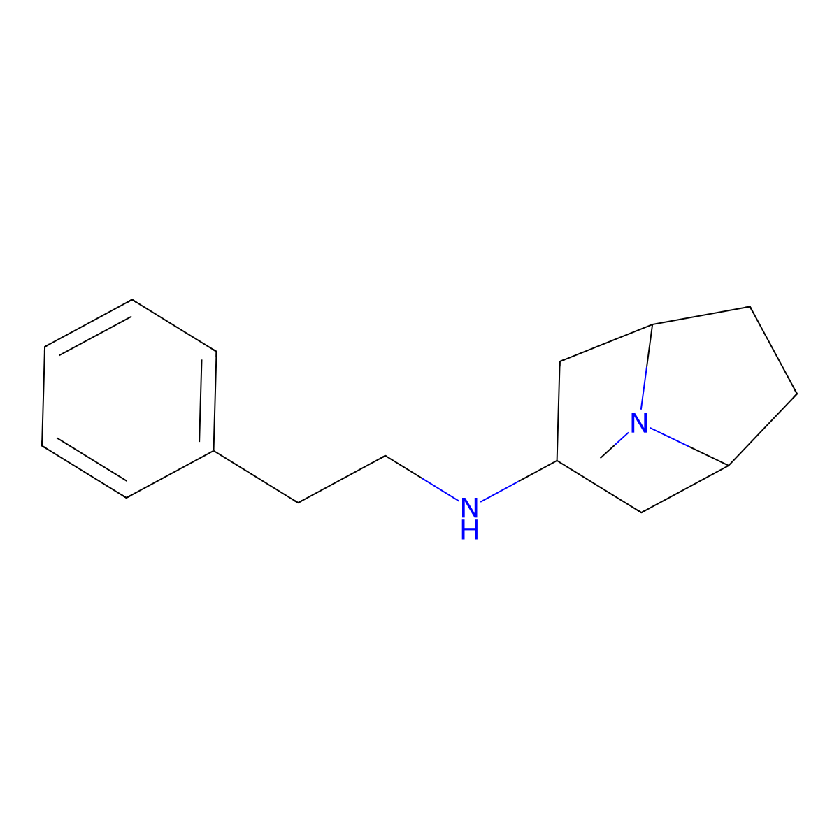 (8-Methyl-8-aza-bicyclo[3.2.1]oct-3-yl)-phenethyl-amine molecular structure, CAS 101438-17-9