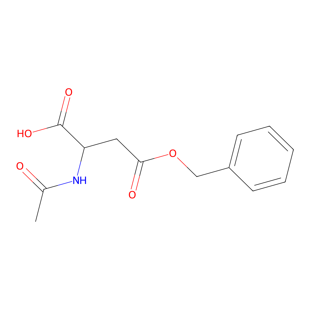 2-Acetamido-4-(benzyloxy)-4-oxobutanoic acid molecular structure, CAS 10144-33-9
