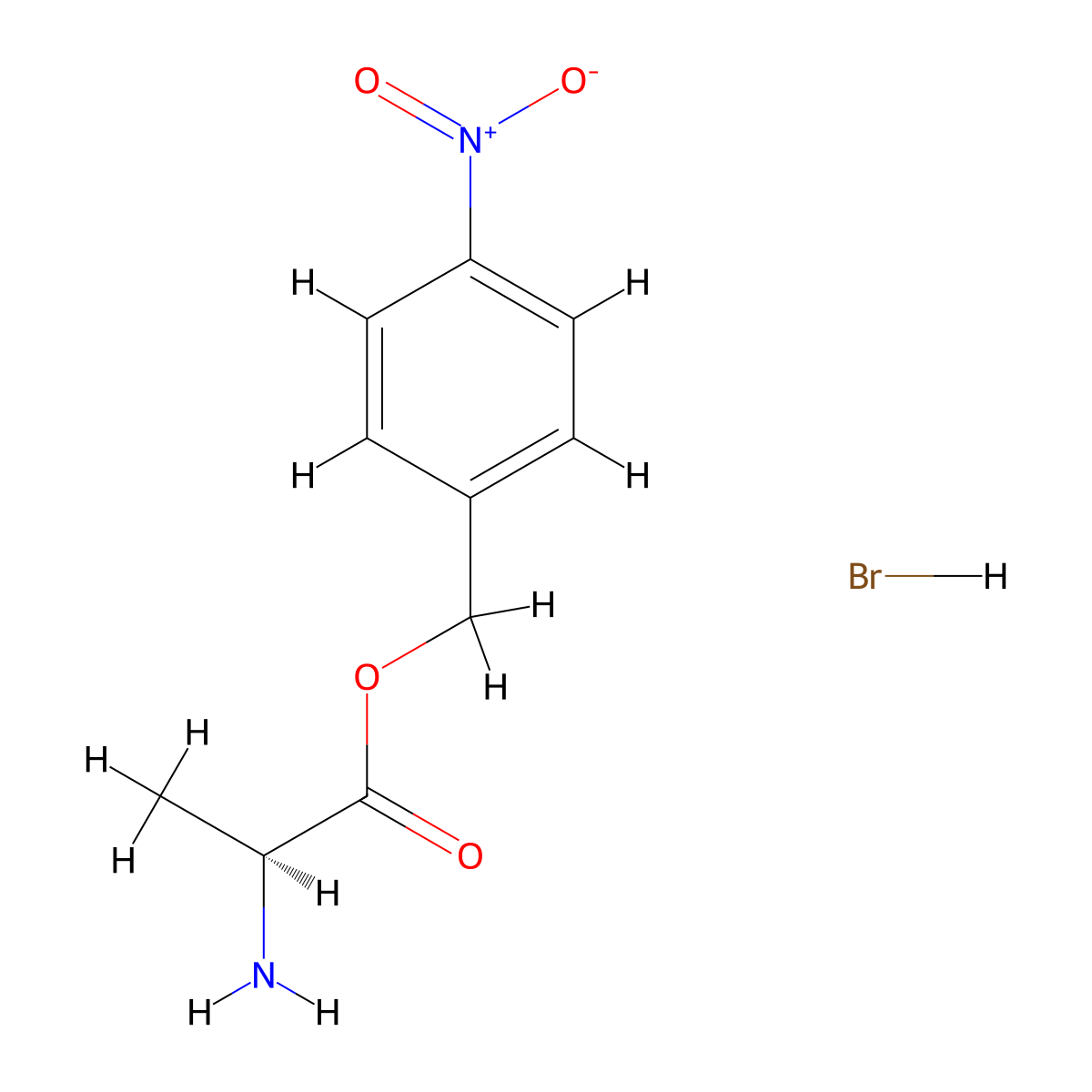 (S)-4-Nitrobenzyl 2-aminopropanoate hydrobromide molecular structure, CAS 10144-66-8