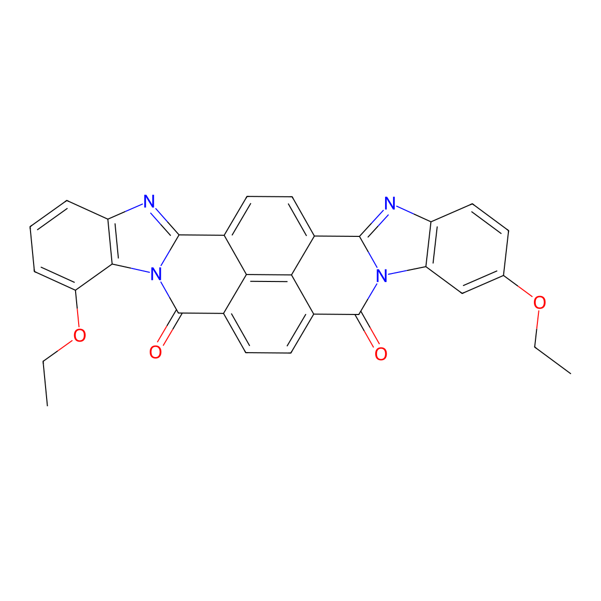 3,12-Diethoxybisbenzimidazo(2,1-b:1',2'-j)benzo(lmn)(3,8)phenanthroline-6,9-dione molecular structure, CAS 10144-81-7