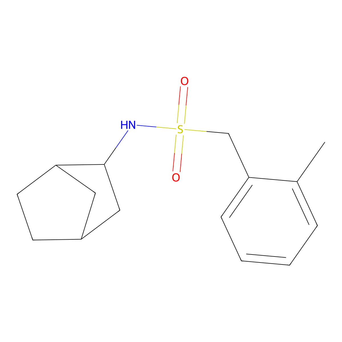 N-(bicyclo[2.2.1]hept-2-yl)-1-(2-methylphenyl)methanesulfonamide molecular structure, CAS 1014404-50-2