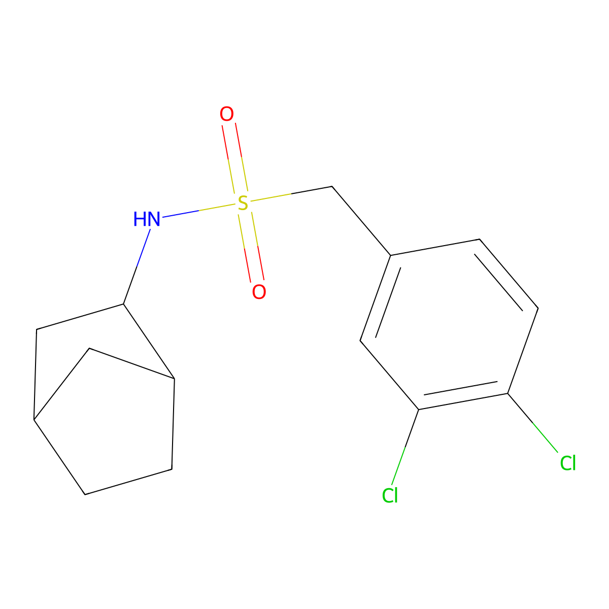 N-(bicyclo[2.2.1]hept-2-yl)-1-(3,4-dichlorophenyl)methanesulfonamide molecular structure, CAS 1014404-58-0