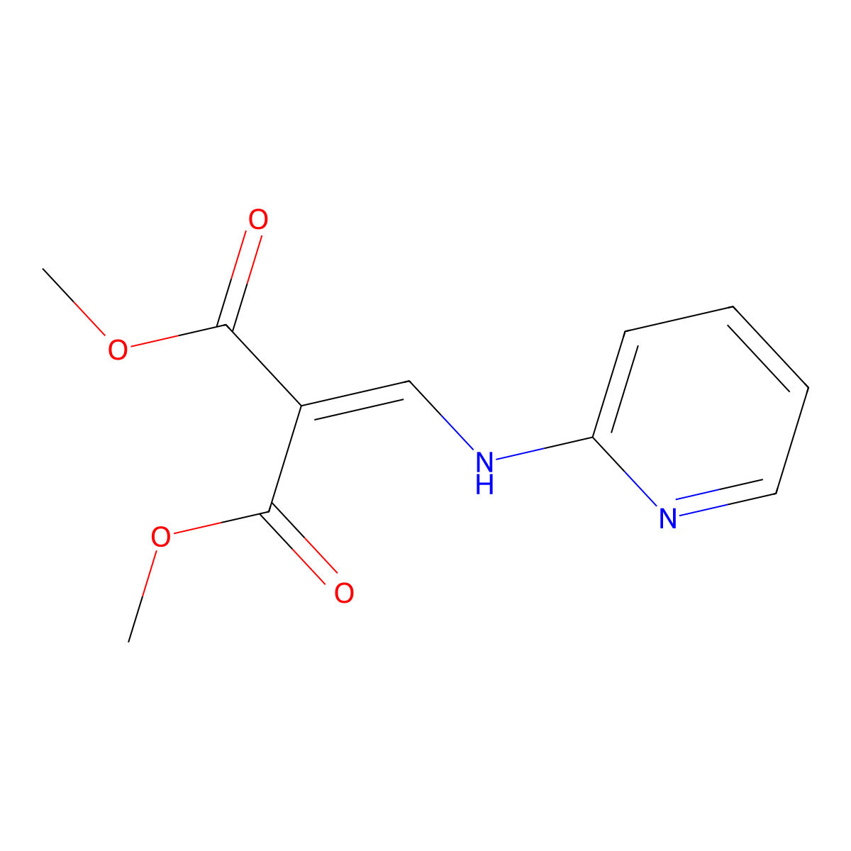 1,3-Dimethyl 2-{[(pyridin-2-yl)amino]methylidene}propanedioate molecular structure, CAS 1014404-88-6