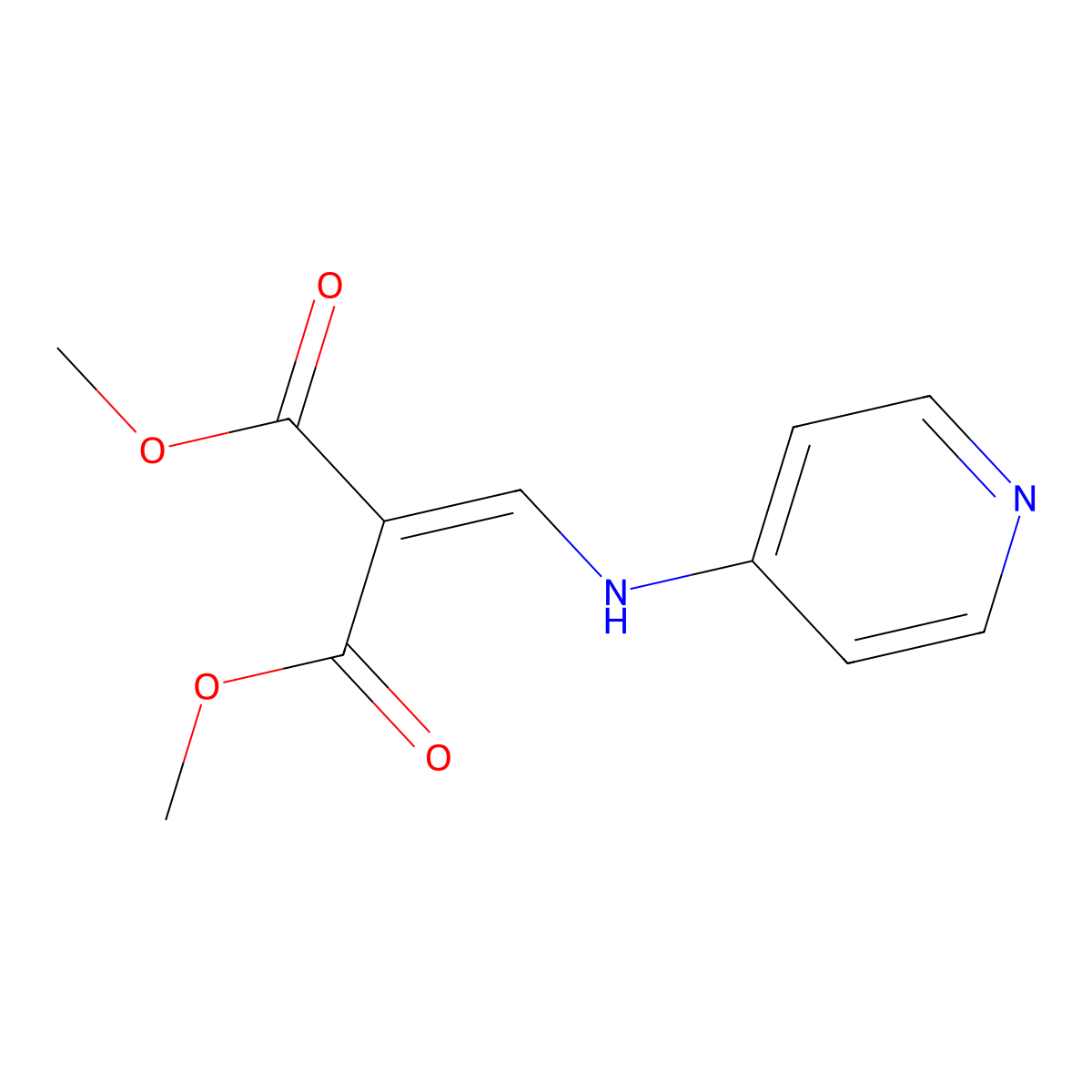 1,3-Dimethyl 2-{[(pyridin-4-yl)amino]methylidene}propanedioate molecular structure, CAS 1014404-90-0