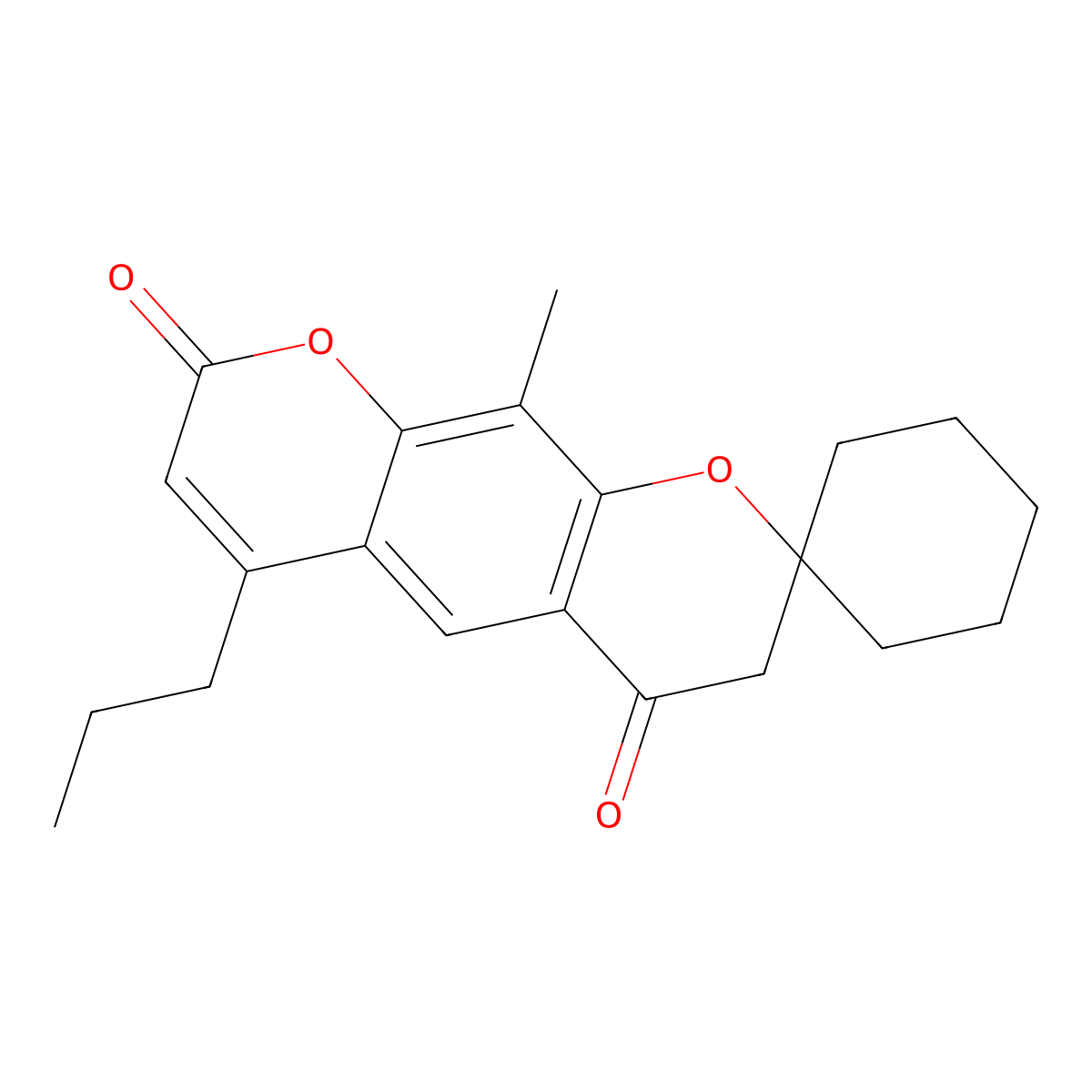 10'-methyl-6'-propyl-8'H-spiro[cyclohexane-1,2'-pyrano[3,2-g]chromene]-4',8'(3'H)-dione molecular structure, CAS 1014405-50-5