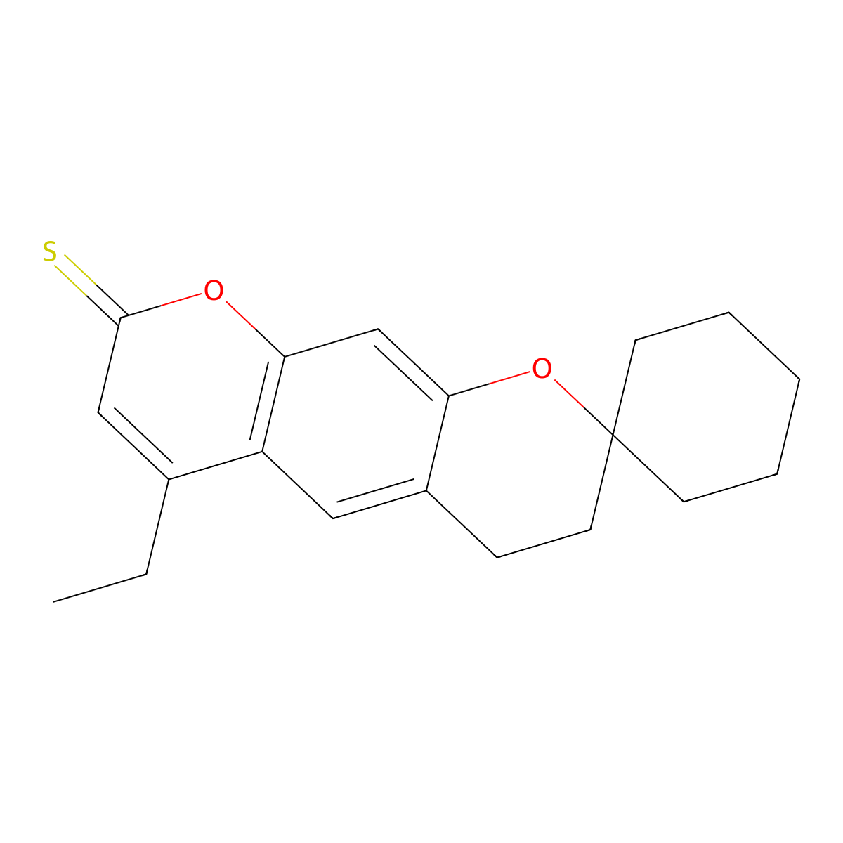 6'-ethyl-3'H-spiro[cyclohexane-1,2'-pyrano[3,2-g]chromene]-8'(4'H)-thione molecular structure, CAS 1014405-92-5