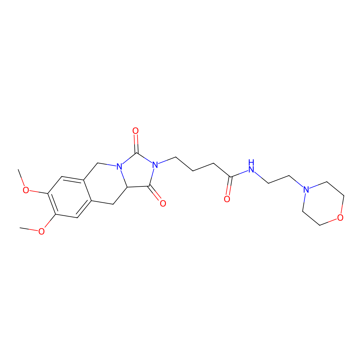 4-[(10aS)-7,8-dimethoxy-1,3-dioxo-1,5,10,10a-tetrahydroimidazo[1,5-b]isoquinolin-2(3H)-yl]-N-[2-(morpholin-4-yl)ethyl]butanamide molecular structure, CAS 1014408-48-0