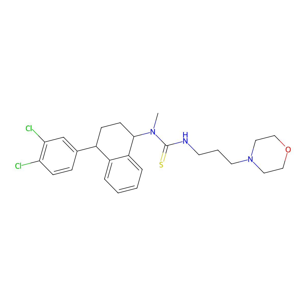 1-[(1R,4R)-4-(3,4-dichlorophenyl)-1,2,3,4-tetrahydronaphthalen-1-yl]-1-methyl-3-[3-(morpholin-4-yl)propyl]thiourea molecular structure, CAS 1014408-70-8