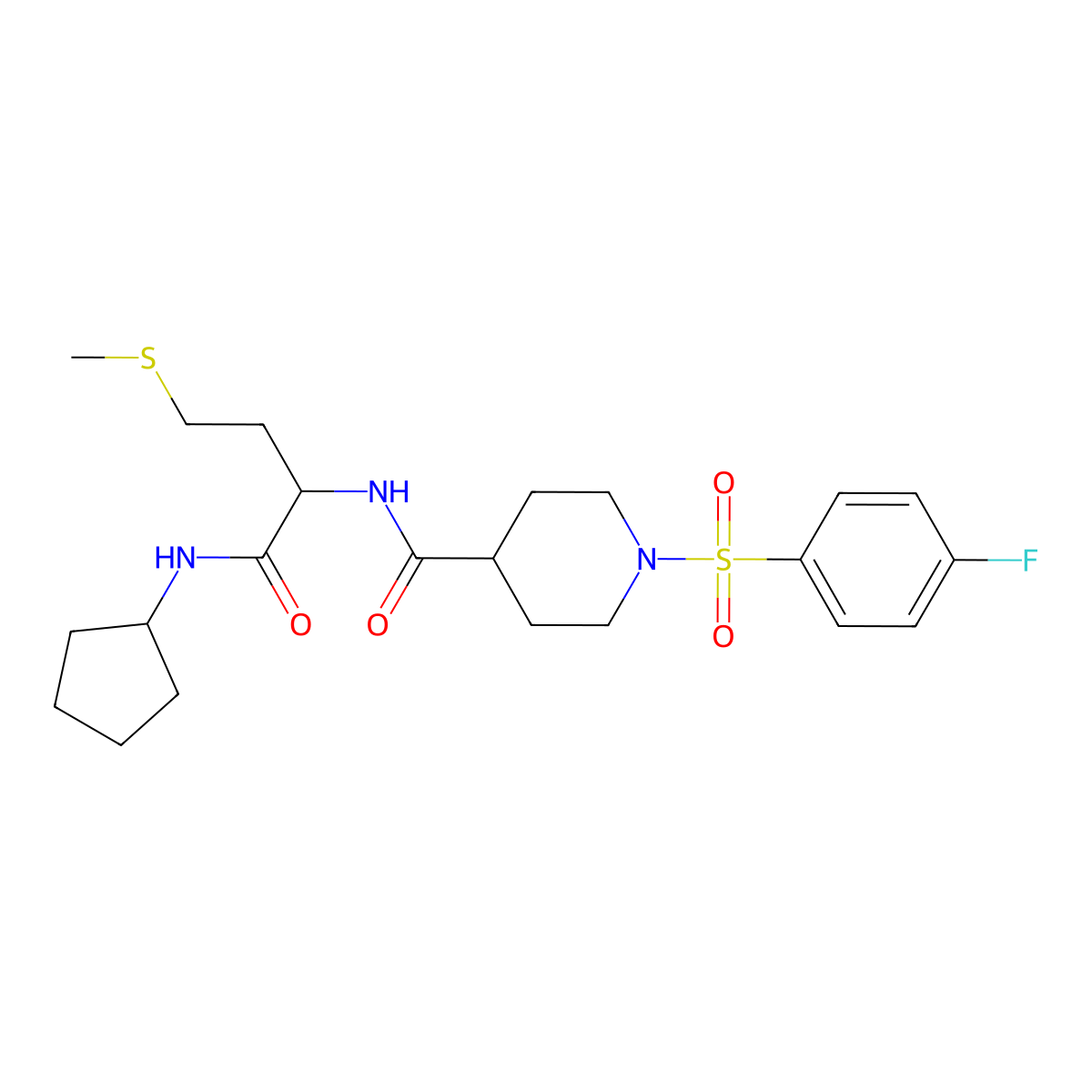 C22H32FN3O4S2 molecular structure, CAS 1014408-88-8