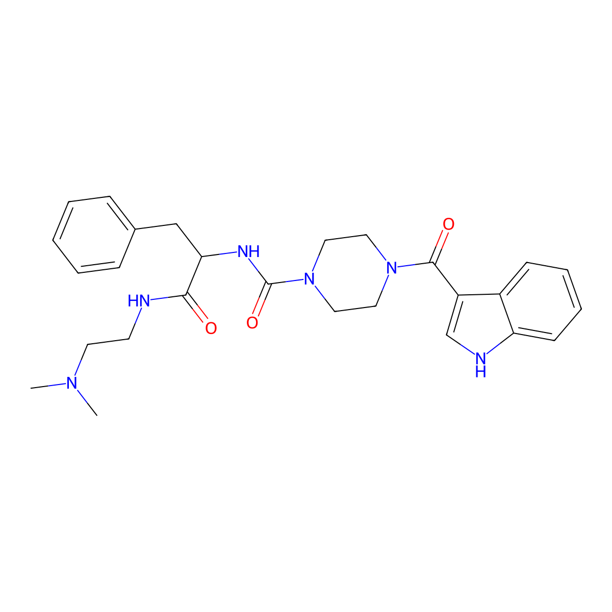 N-[(2S)-1-[2-(dimethylamino)ethylamino]-1-oxo-3-phenylpropan-2-yl]-4-(1H-indole-3-carbonyl)piperazine-1-carboxamide molecular structure, CAS 1014410-52-6