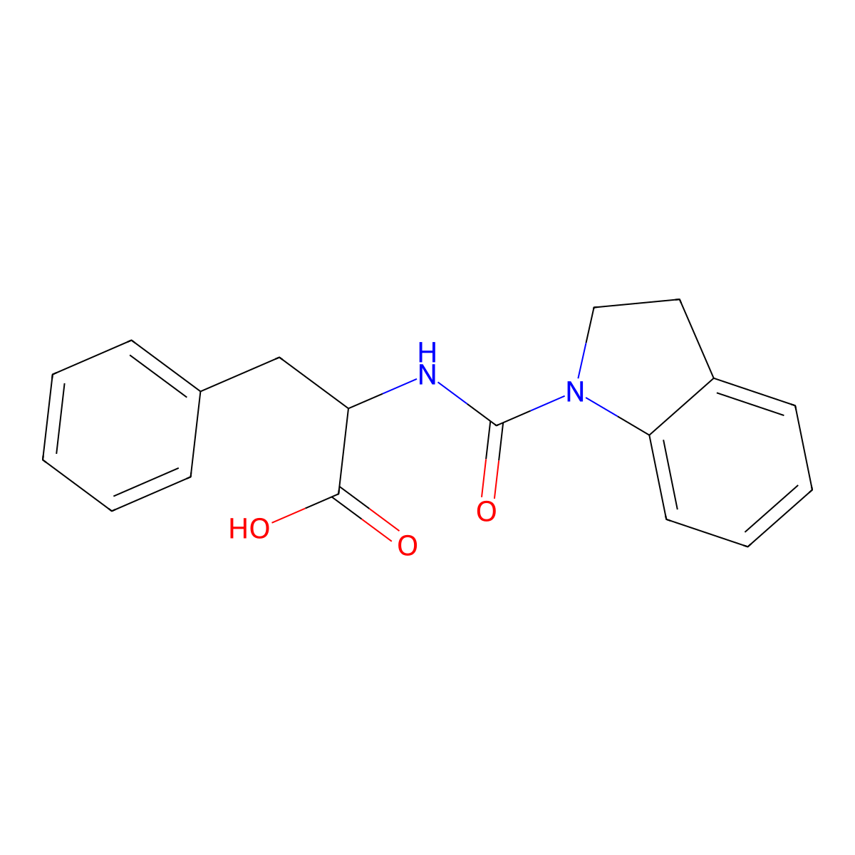 N-(2,3-dihydro-1H-indol-1-ylcarbonyl)-L-phenylalanine molecular structure, CAS 1014412-84-0