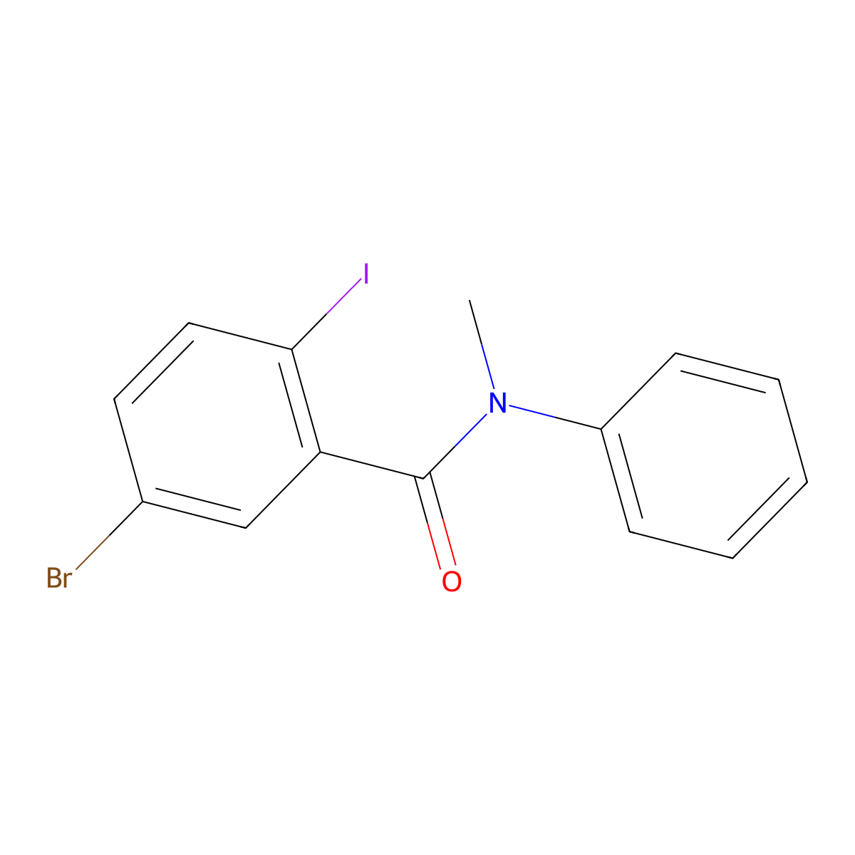 5-bromo-2-iodo-N-methyl-N-phenylbenzamide molecular structure, CAS 1014424-13-5