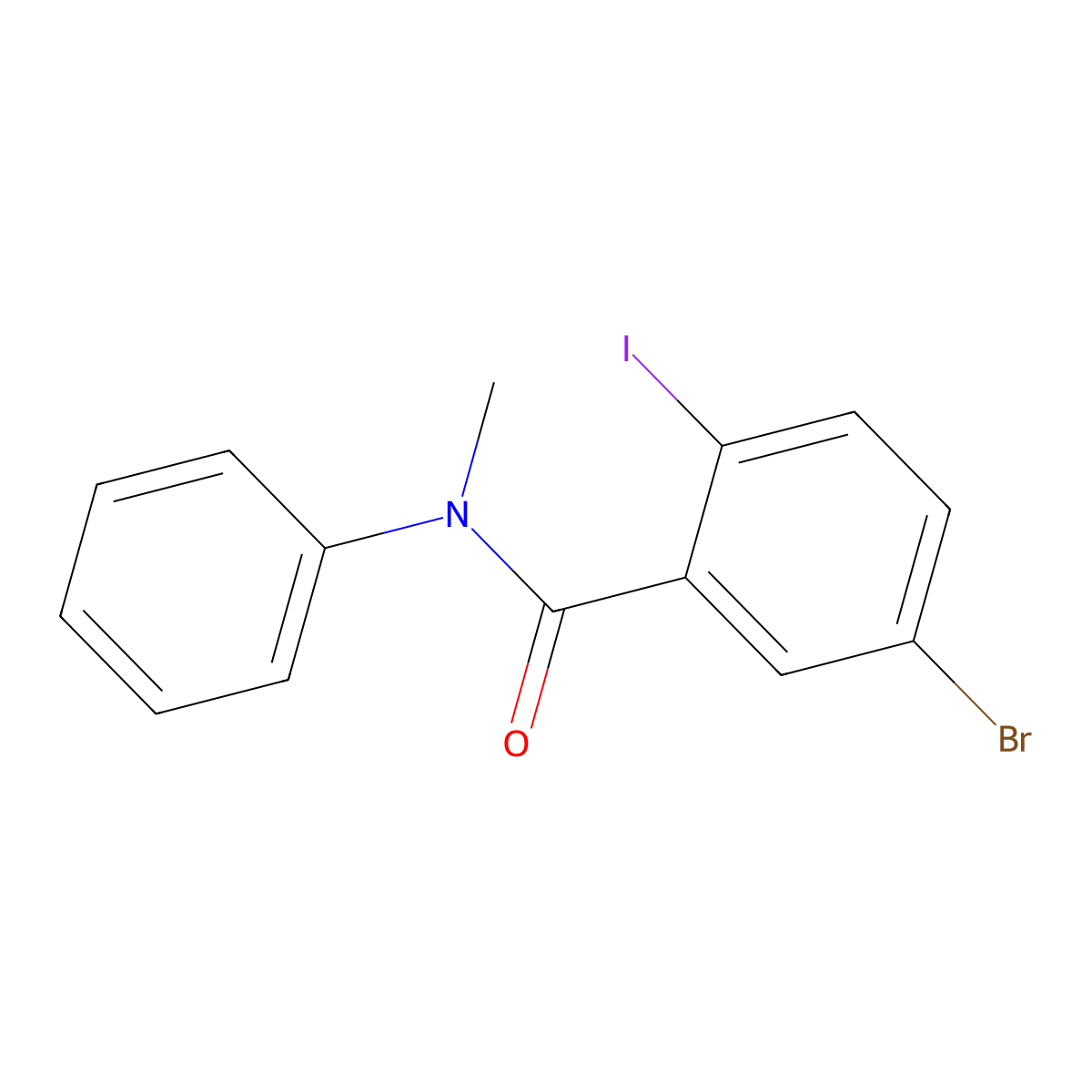 5-bromo-2-iodo-N-methyl-N-phenylbenzamide molecular structure, CAS 1014424-13-5