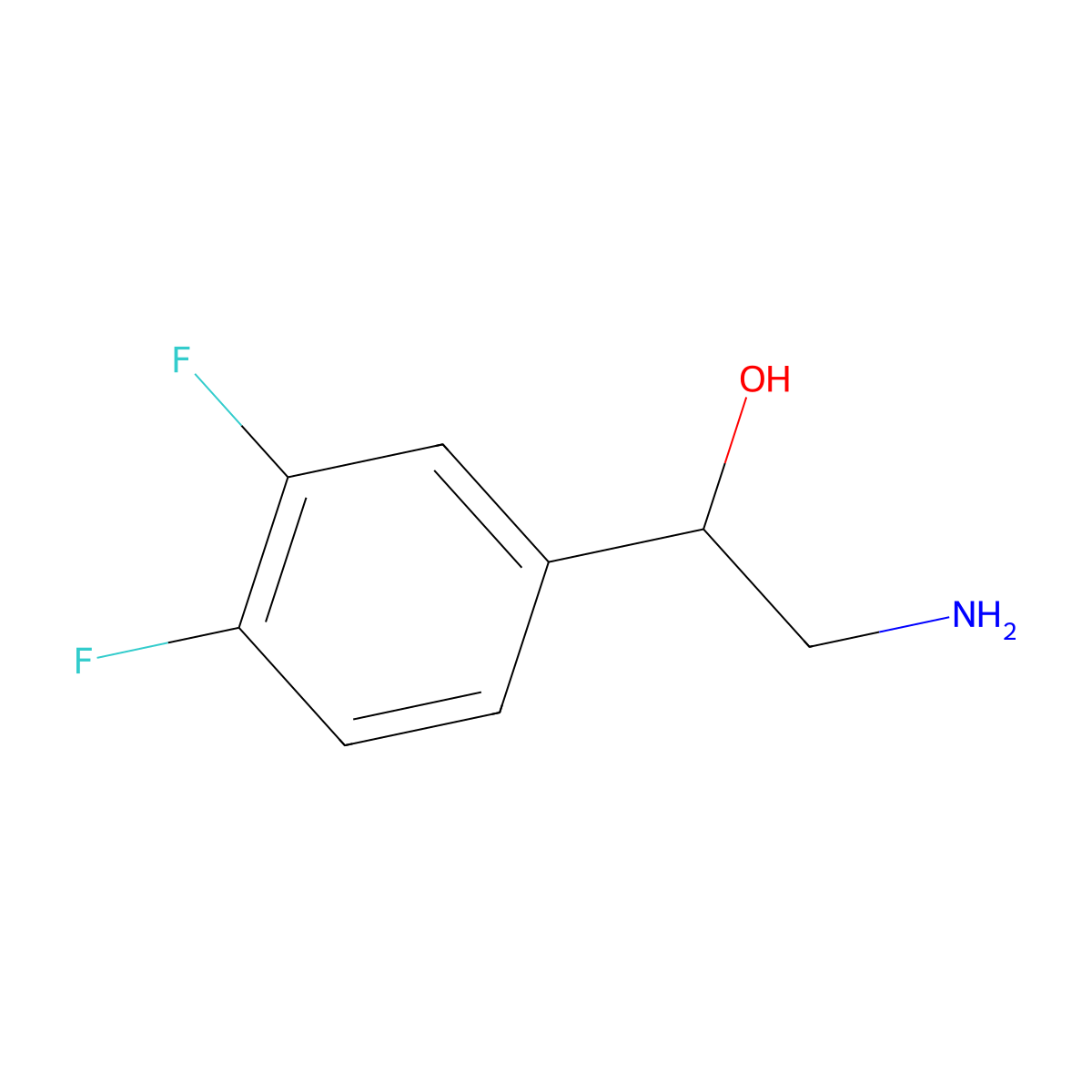 2-Amino-1-(3,4-difluorophenyl)ethanol molecular structure, CAS 10145-04-7