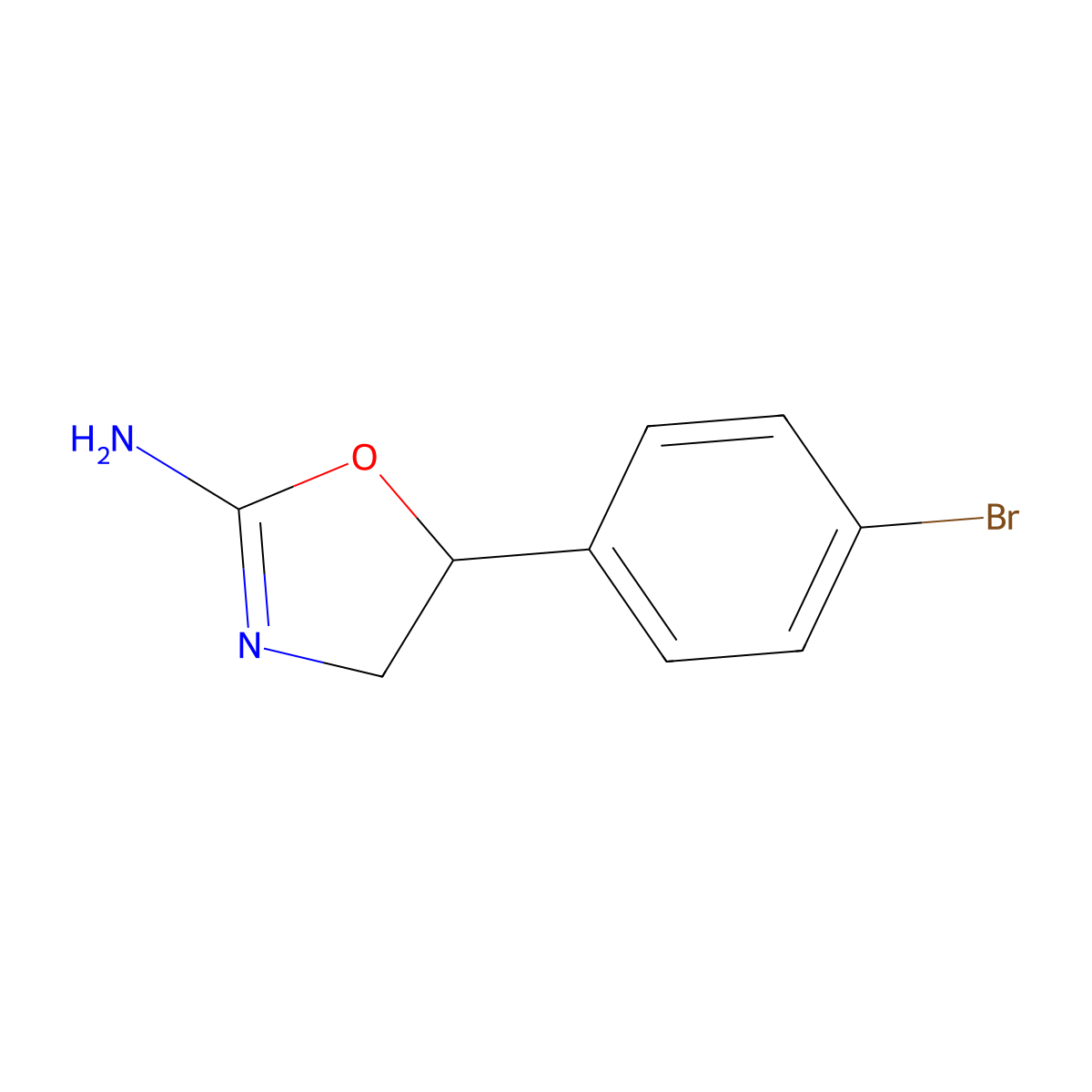 5-(4-Bromophenyl)-4,5-dihydro-1,3-oxazol-2-amine molecular structure, CAS 10145-39-8