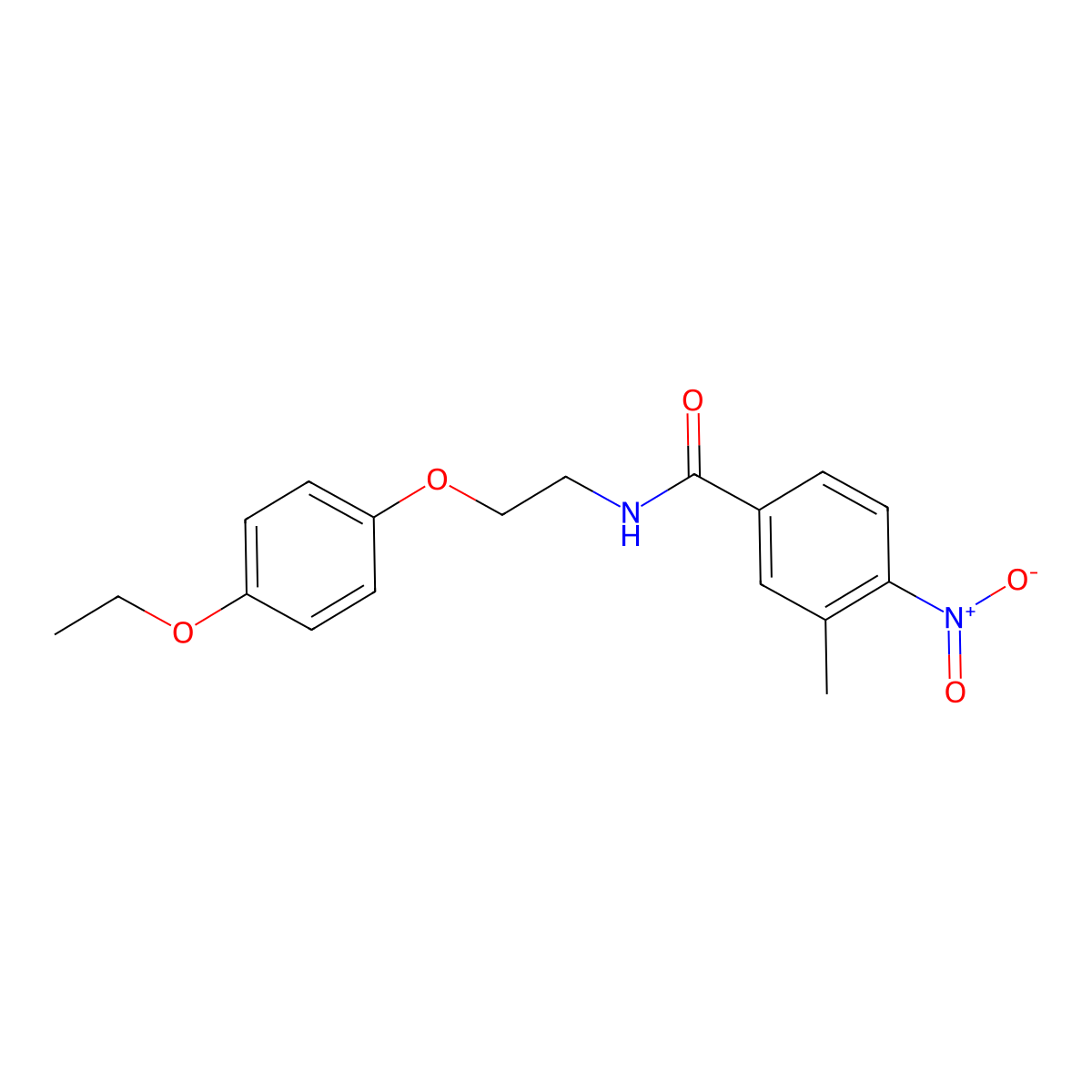 N-[2-(4-ethoxyphenoxy)ethyl]-3-methyl-4-nitrobenzamide molecular structure, CAS 1014543-96-4