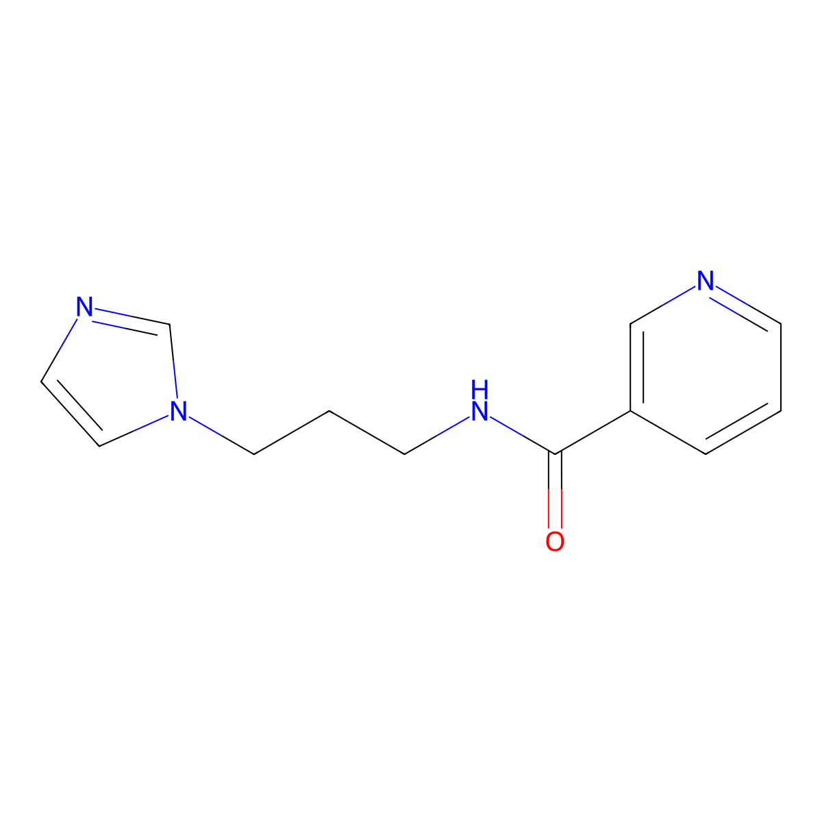N-(3-imidazol-1-ylpropyl)pyridine-3-carboxamide molecular structure, CAS 101457-19-6