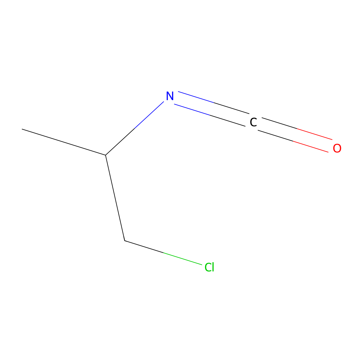 1-Chloro-2-isocyanatopropane molecular structure, CAS 10146-79-9