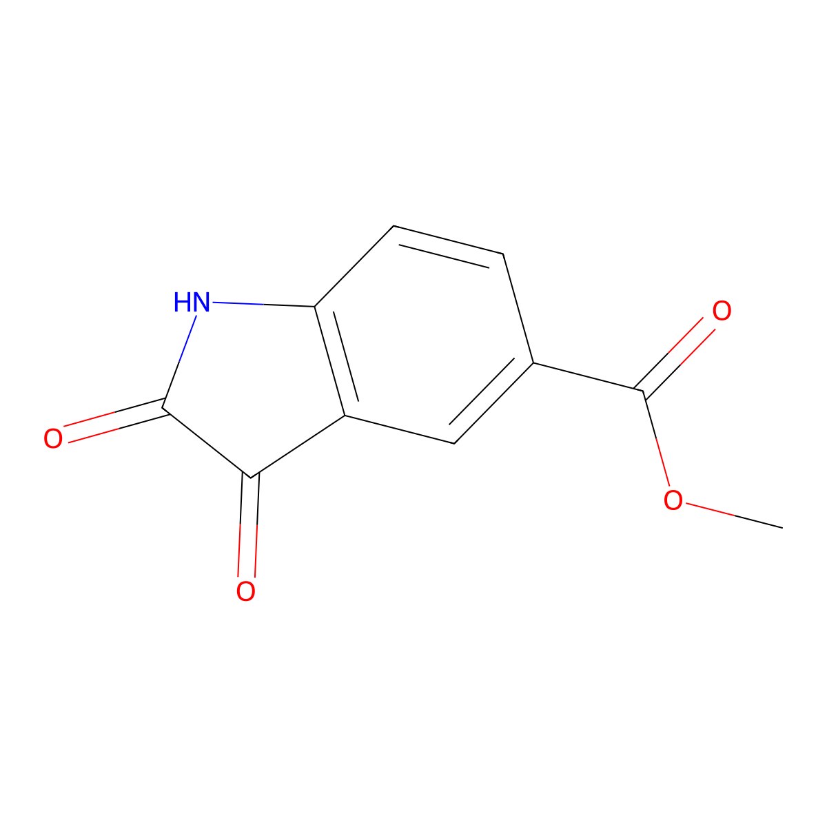 Methyl 2,3-dioxoindoline-5-carboxylate molecular structure, CAS 101460-85-9