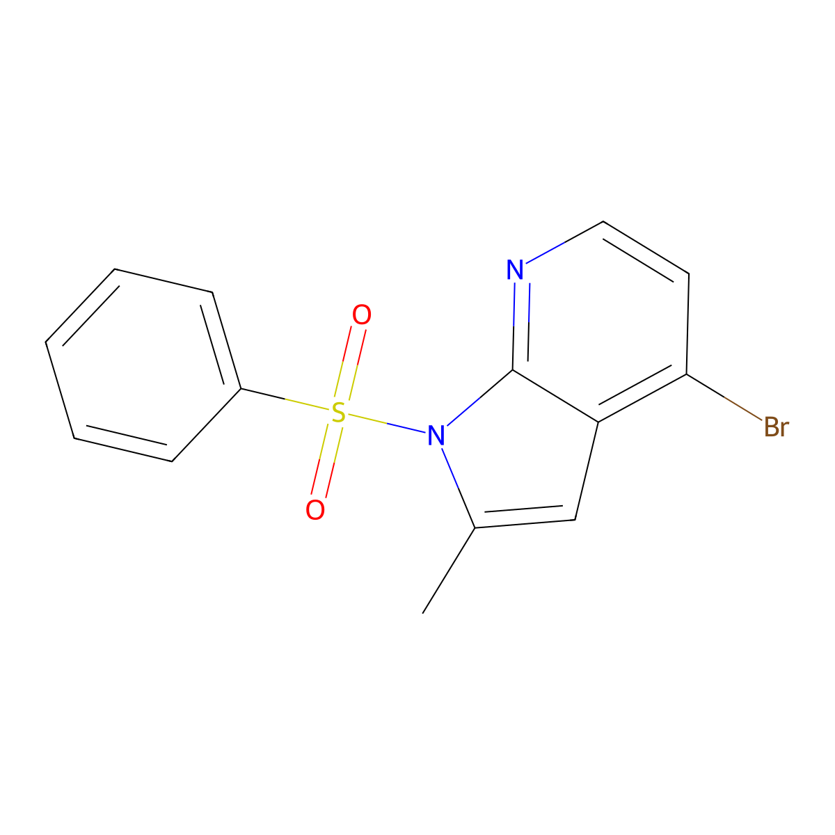4-Bromo-2-methyl-1-(phenylsulfonyl)-1H-pyrrolo[2,3-B]pyridine molecular structure, CAS 1014613-05-8