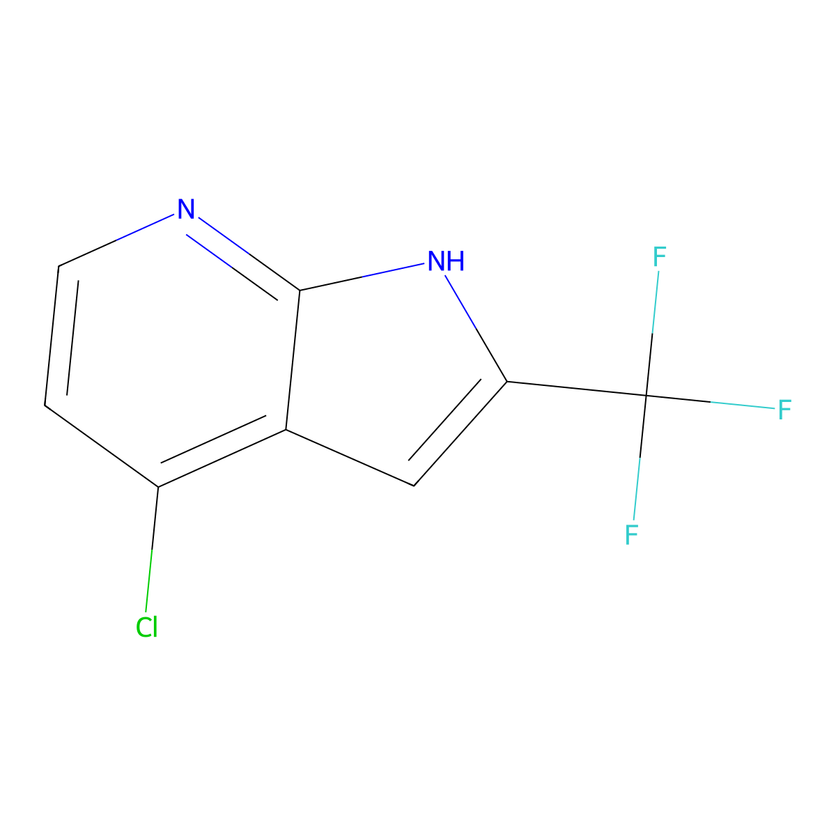 4-chloro-2-(trifluoromethyl)-1H-pyrrolo[2,3-b]pyridine molecular structure, CAS 1014613-16-1