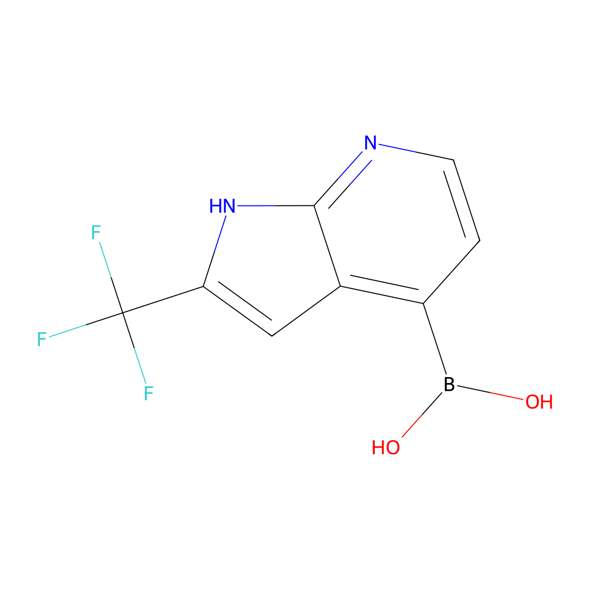 (2-(Trifluoromethyl)-1H-pyrrolo[2,3-b]pyridin-4-yl)boronic acid molecular structure, CAS 1014613-47-8