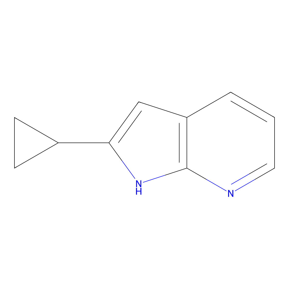 2-Cyclopropyl-1H-pyrrolo[2,3-B]pyridine molecular structure, CAS 1014613-50-3