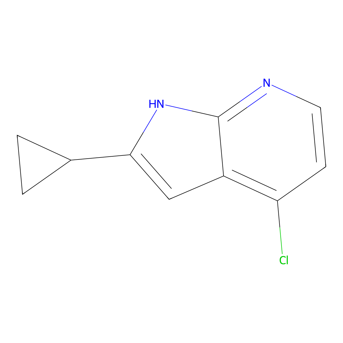 4-Chloro-2-cyclopropyl-1H-pyrrolo[2,3-B]pyridine molecular structure, CAS 1014613-52-5