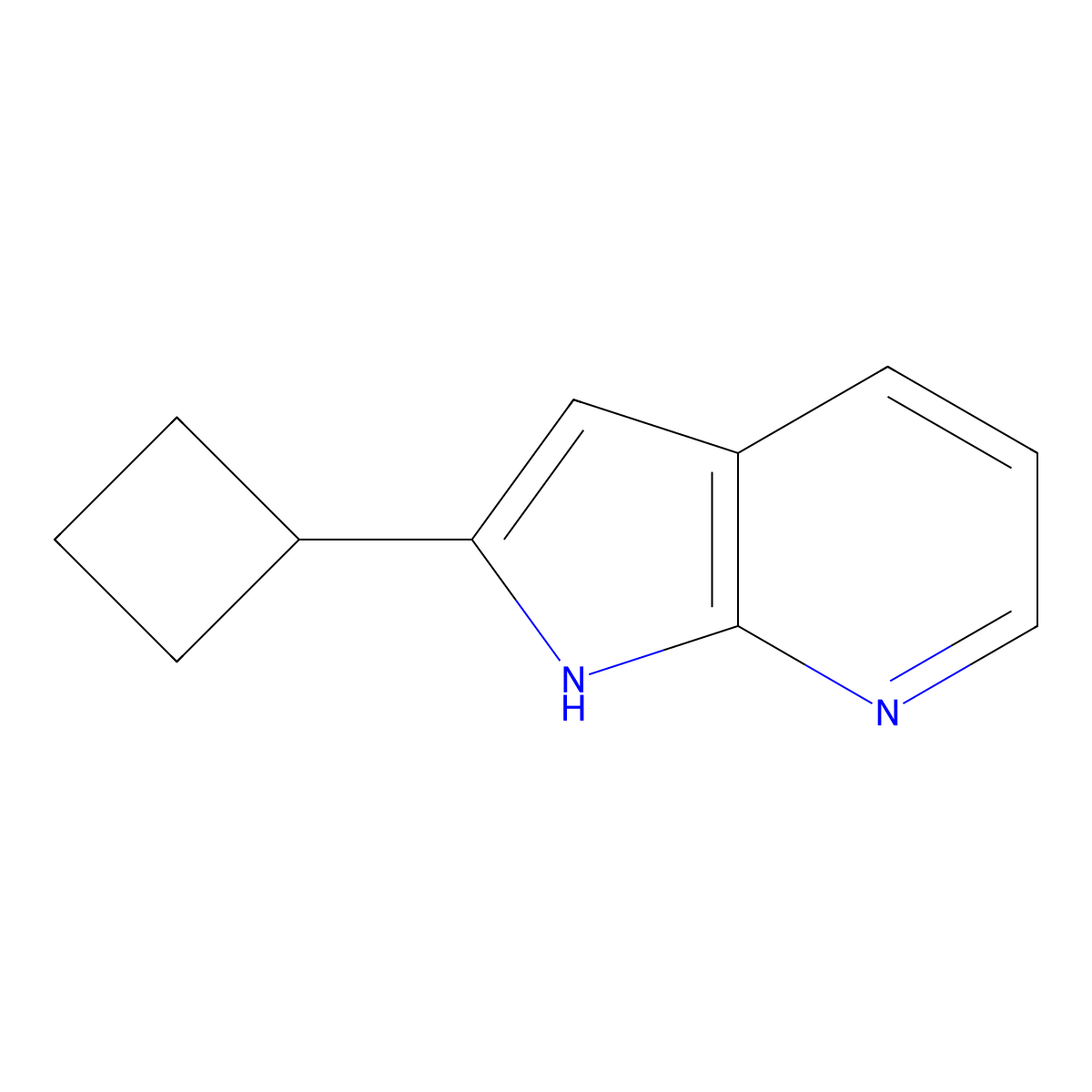 2-cyclobutyl-1H-pyrrolo[2,3-b]pyridine molecular structure, CAS 1014613-55-8