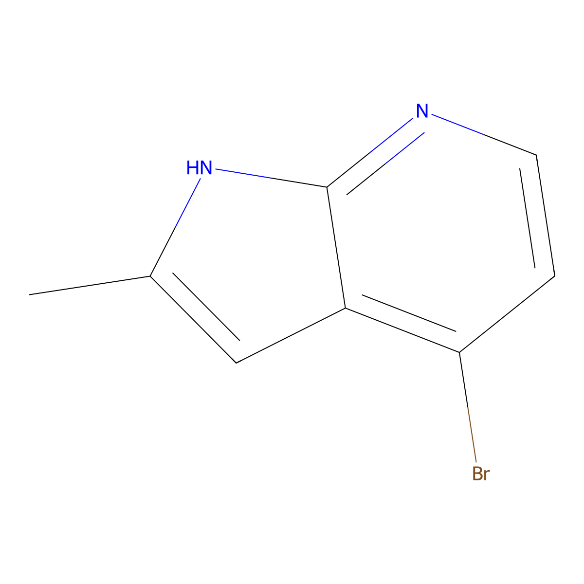 4-Bromo-2-methyl-1H-pyrrolo(2,3-b)pyridine molecular structure, CAS 1014613-64-9