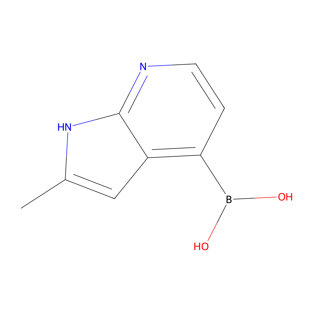 (2-Methyl-1H-pyrrolo[2,3-b]pyridin-4-yl)boronic acid molecular structure, CAS 1014614-07-3