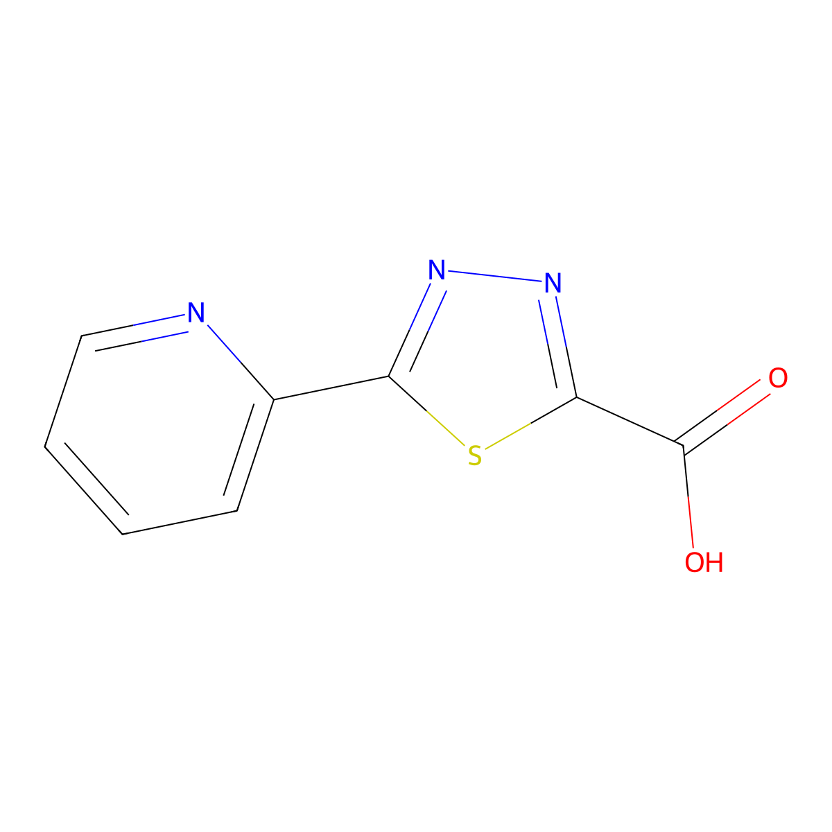 5-(Pyridin-2-yl)-1,3,4-thiadiazole-2-carboxylic acid molecular structure, CAS 1014629-99-2