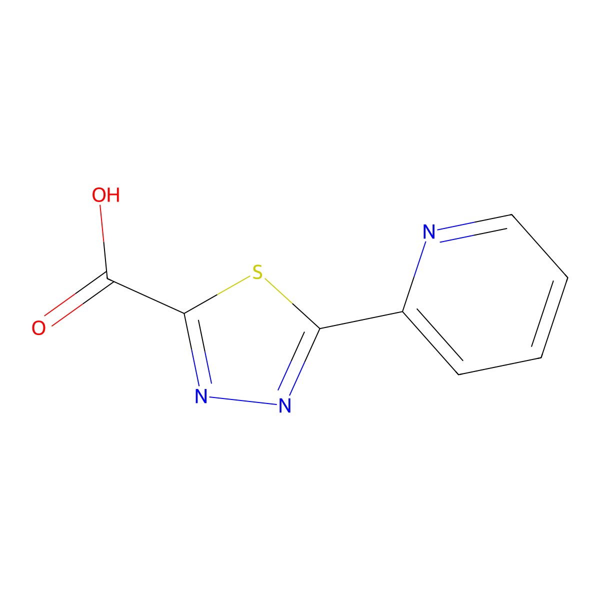 5-(Pyridin-2-yl)-1,3,4-thiadiazole-2-carboxylic acid molecular structure, CAS 1014629-99-2