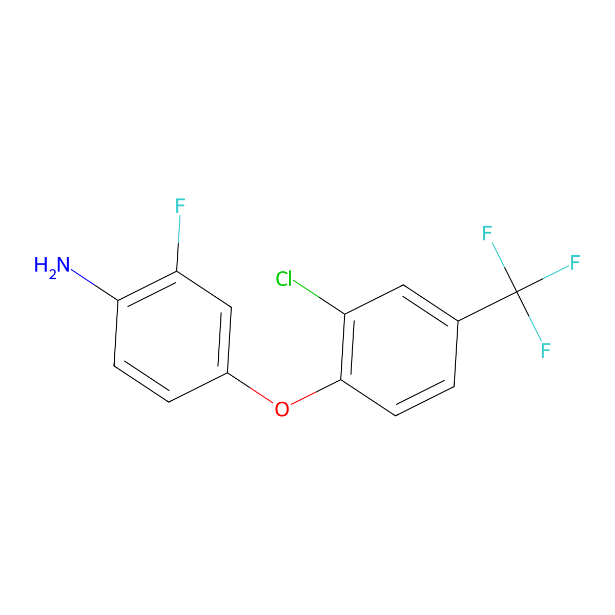 Benzenamine, 4-[2-chloro-4-(trifluoromethyl)phenoxy]-2-fluoro- molecular structure, CAS 101463-63-2