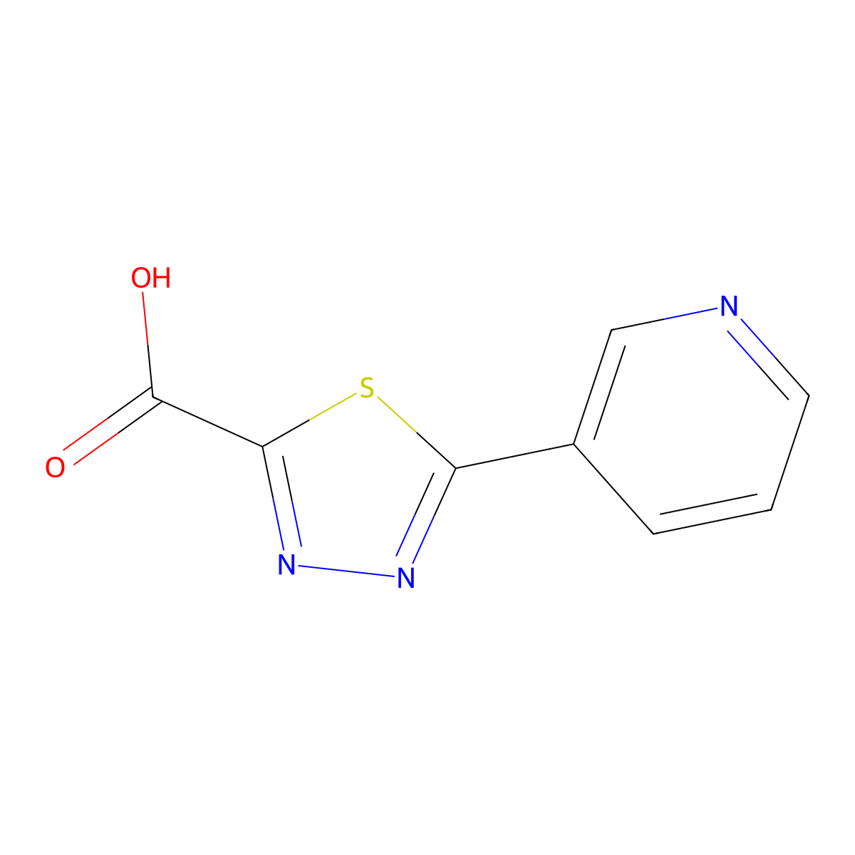 5-(Pyridin-3-yl)-1,3,4-thiadiazole-2-carboxylic acid molecular structure, CAS 1014630-04-6