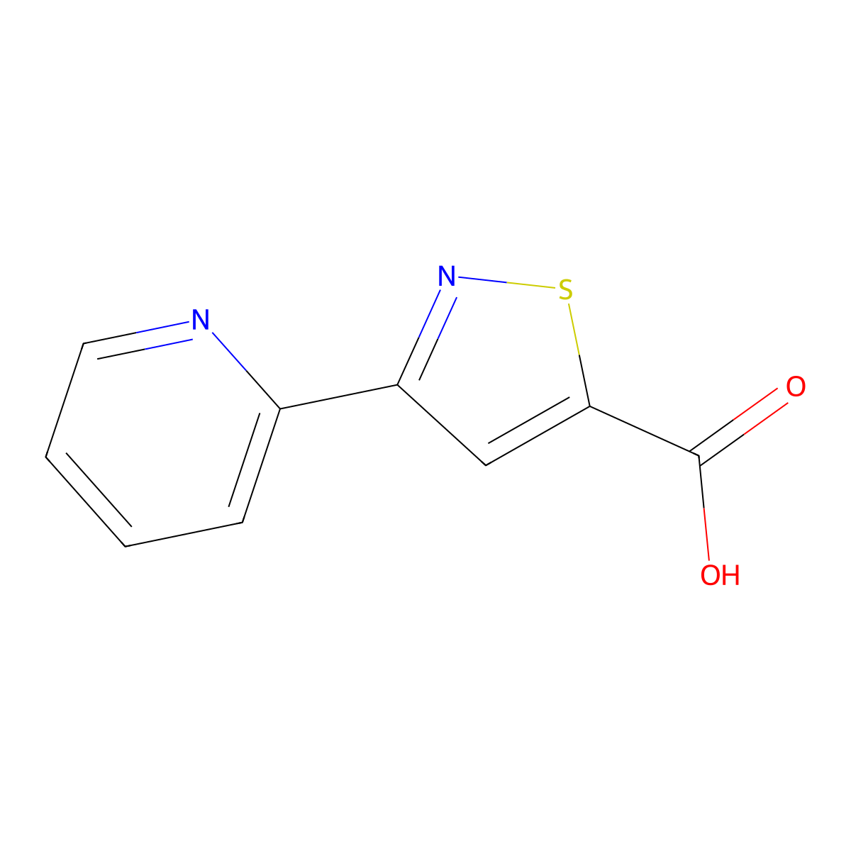 3-(Pyridin-2-yl)-1,2-thiazole-5-carboxylic acid molecular structure, CAS 1014630-05-7