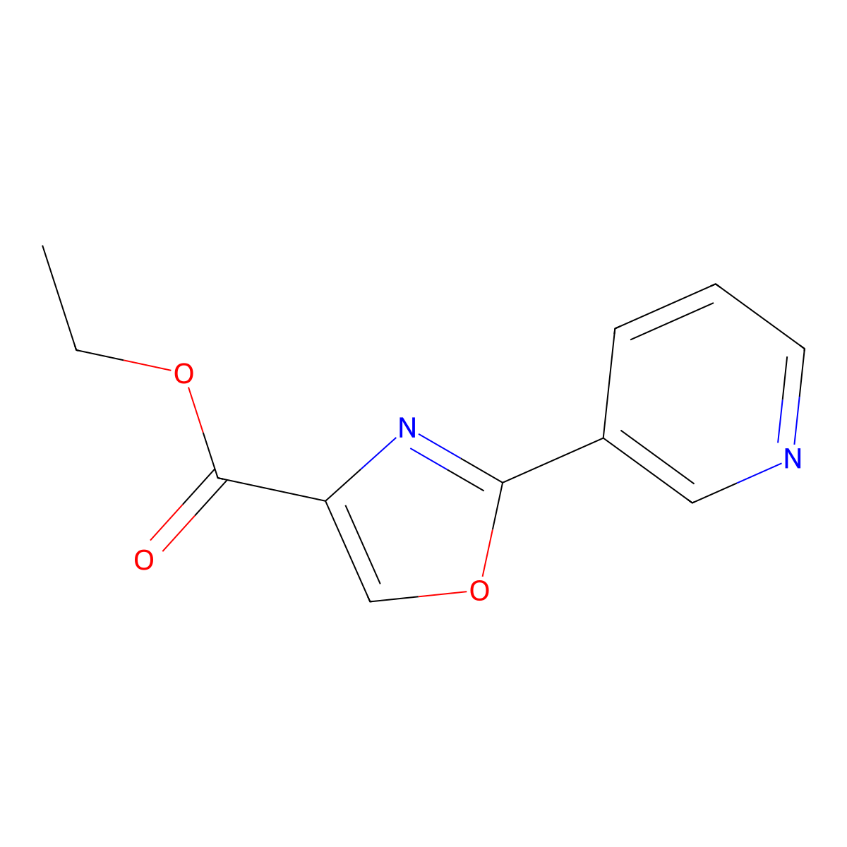 Ethyl 2-(3-pyridinyl)-4-oxazolecarboxylate molecular structure, CAS 1014630-47-7