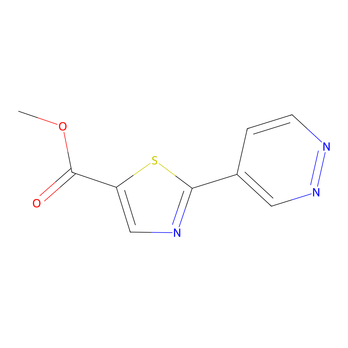 Methyl 2-(4-pyridazinyl)-5-thiazolecarboxylate molecular structure, CAS 1014631-01-6