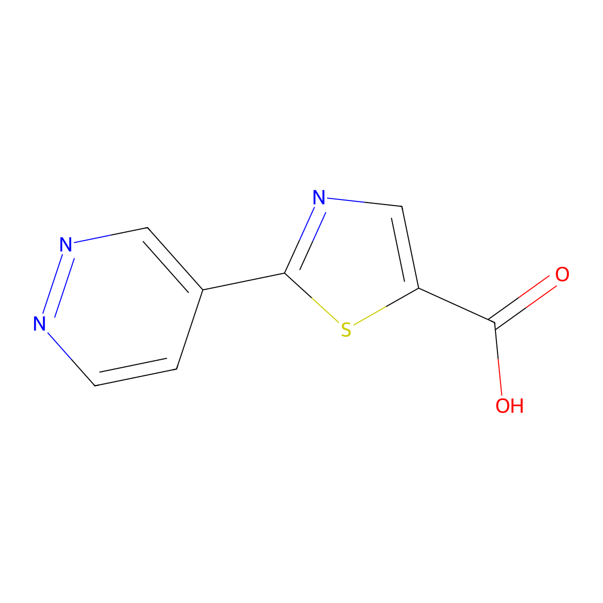 2-(4-Pyridazinyl)-5-thiazolecarboxylic acid molecular structure, CAS 1014631-02-7