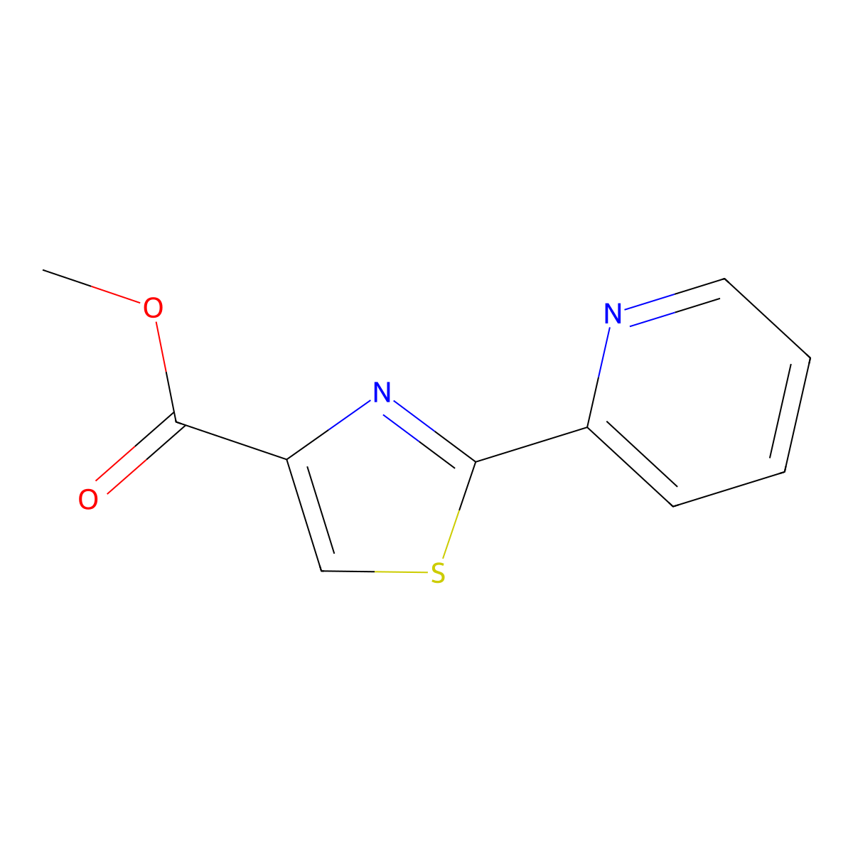 Methyl 2-(pyridin-2-yl)thiazole-4-carboxylate molecular structure, CAS 1014631-07-2