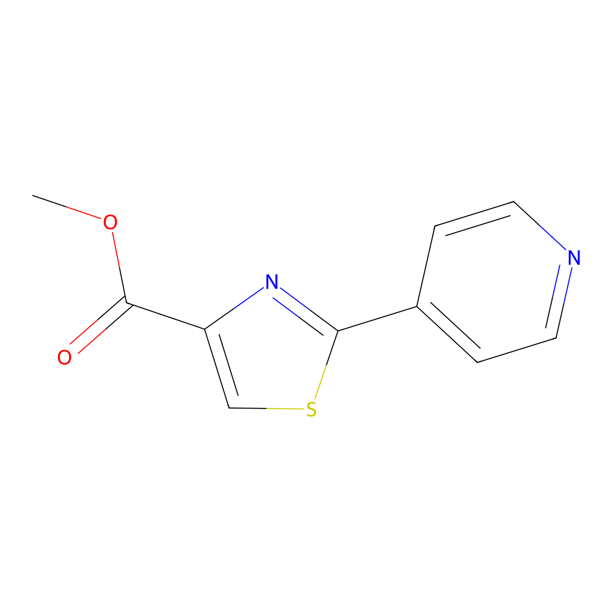 Methyl 2-(4-Pyridyl)thiazole-4-carboxylate molecular structure, CAS 1014631-12-9