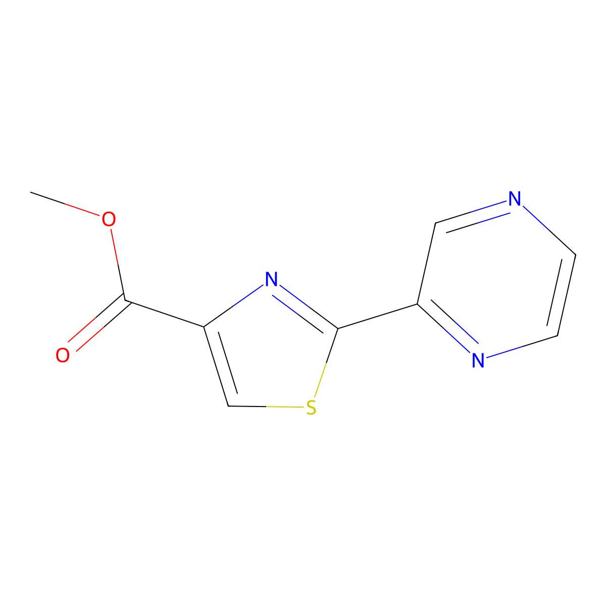 Methyl 2-(2-Pyrazinyl)thiazole-4-carboxylate molecular structure, CAS 1014631-22-1