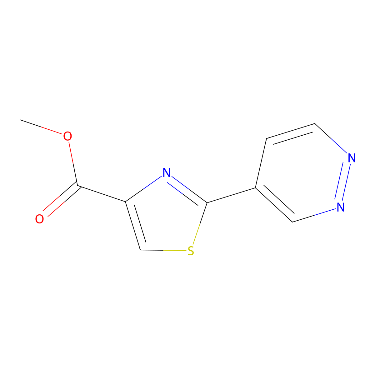 Methyl 2-(4-pyridazinyl)-4-thiazolecarboxylate molecular structure, CAS 1014631-29-8