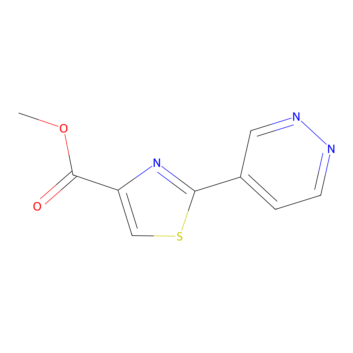 Methyl 2-(4-pyridazinyl)-4-thiazolecarboxylate molecular structure, CAS 1014631-29-8